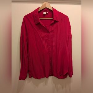 Twik Bold Red Button-Down Shirt